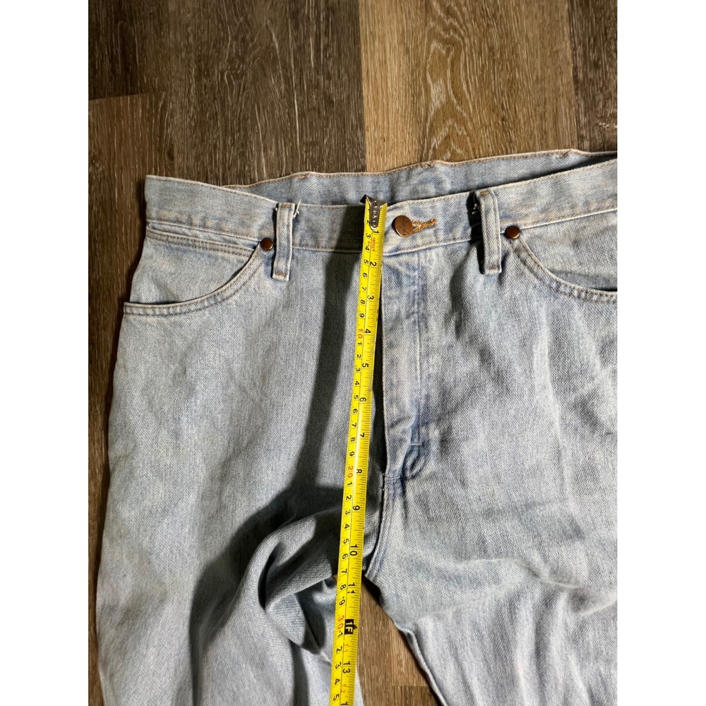 Wrangler Cowboy Cut Jeans Mens 34x34 Light Blue Good Straight Leg Denim - Picture 5 of 9